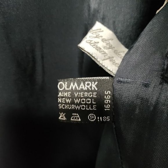 Vintage Yves Saint Laurent Mens Navy Two Piece Suit Striped Blazer Coat 42 - Picture 9 of 16